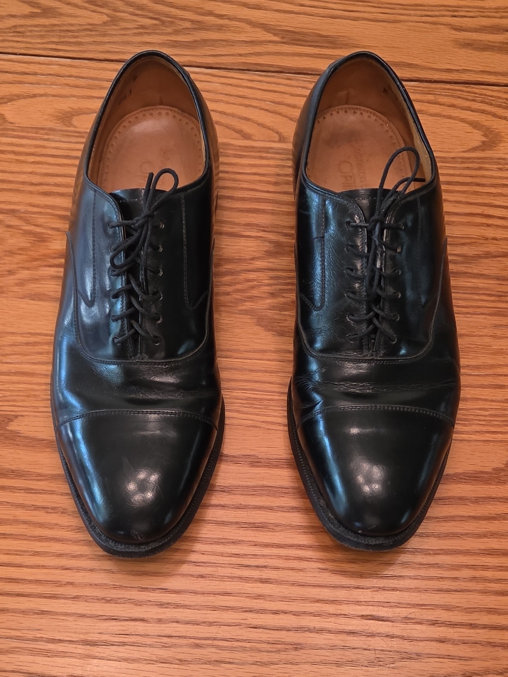 Johnston & Murphy Optima Men's Black Leather Cap Toe Lace-Up Oxford Dress 9 M